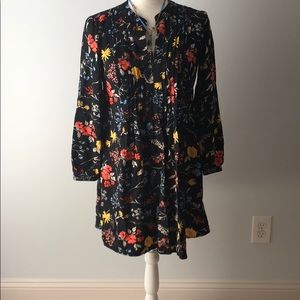 Floral, flowy, long sleeve dress.